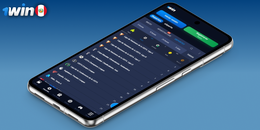 Hacer una apuesta en la aplicación móvil 1win Perú