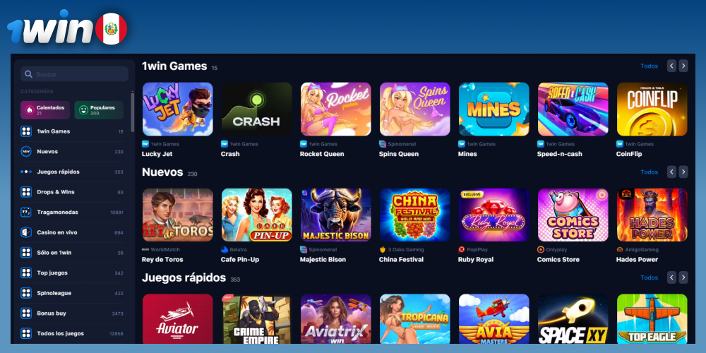 Jugar al casino en 1win Perú